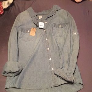 Soft blue button up shirt j crew